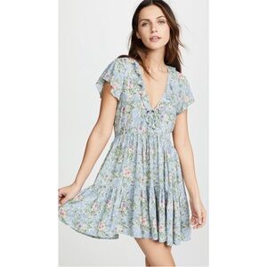 Auguste Ophelia Matilda Babydoll Mini Dress in Pale Blue